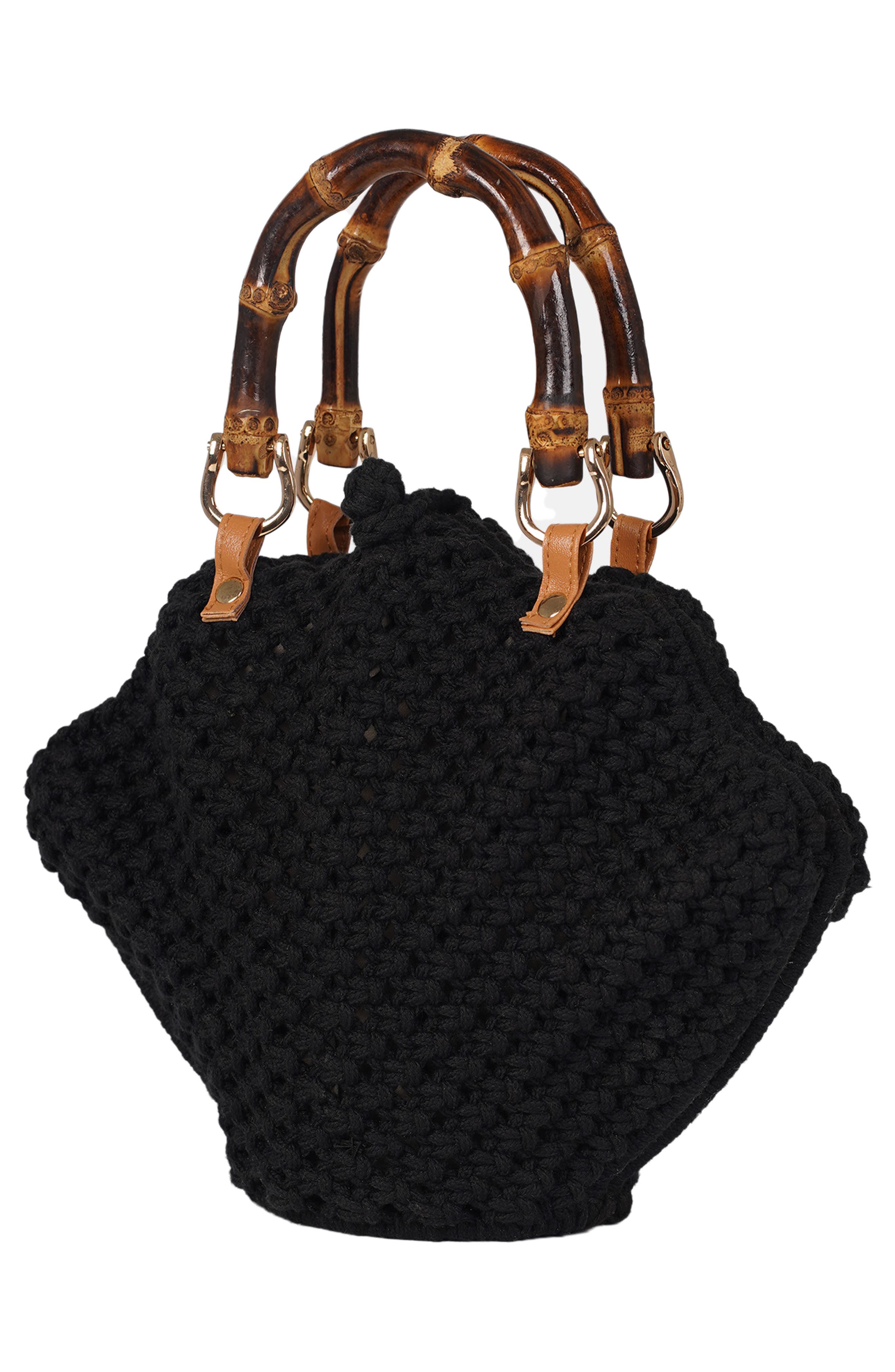 Crochet Shell Bag, Alternate, color, BLACK