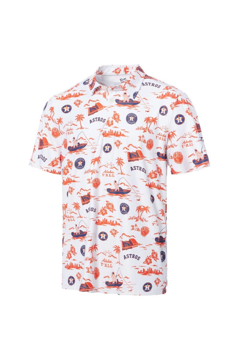 Men's Reyn Spooner  White Houston Astros Pua Performance Polo, Alternate, color, White