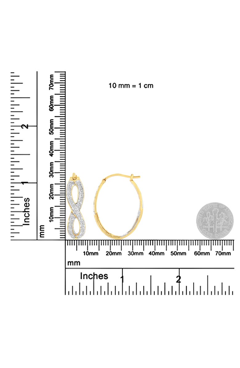Haus of Brilliance 10K Yellow and White Gold 1/4 Ct Diamond Double Infinity Hoop Earrings, Alternate, color, Yellow