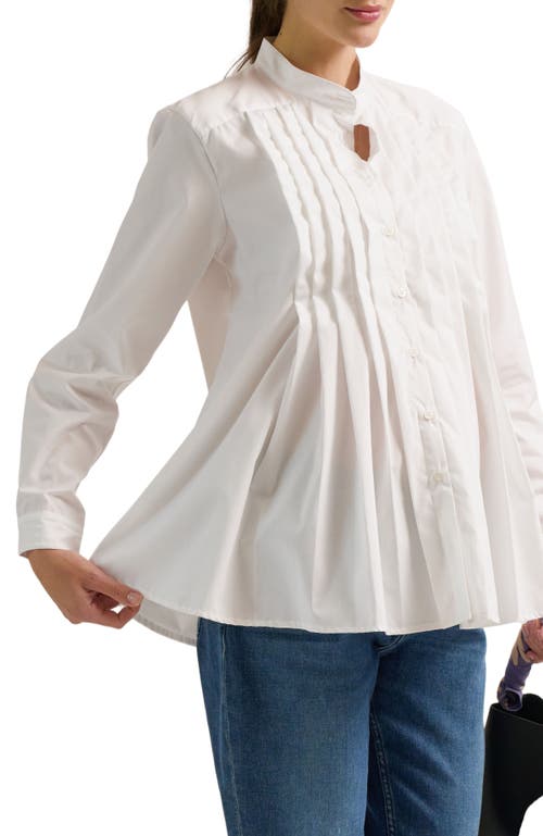Zzdnu Cache Couer Ika Maternity & Nursing Shirt In White