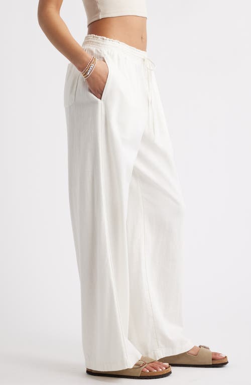 Bp. Linen Beach Pants In White Blanc