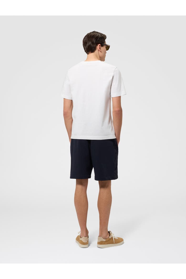 Cotton Fleece Shorts With Knit Inserts, Alternate, color, Blue