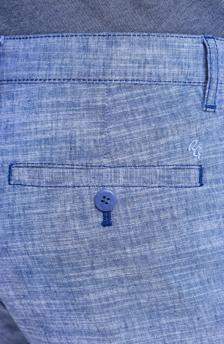 Robert Graham Dixton Straight Leg Cotton & Linen Pants, Alternate, color, Indigo