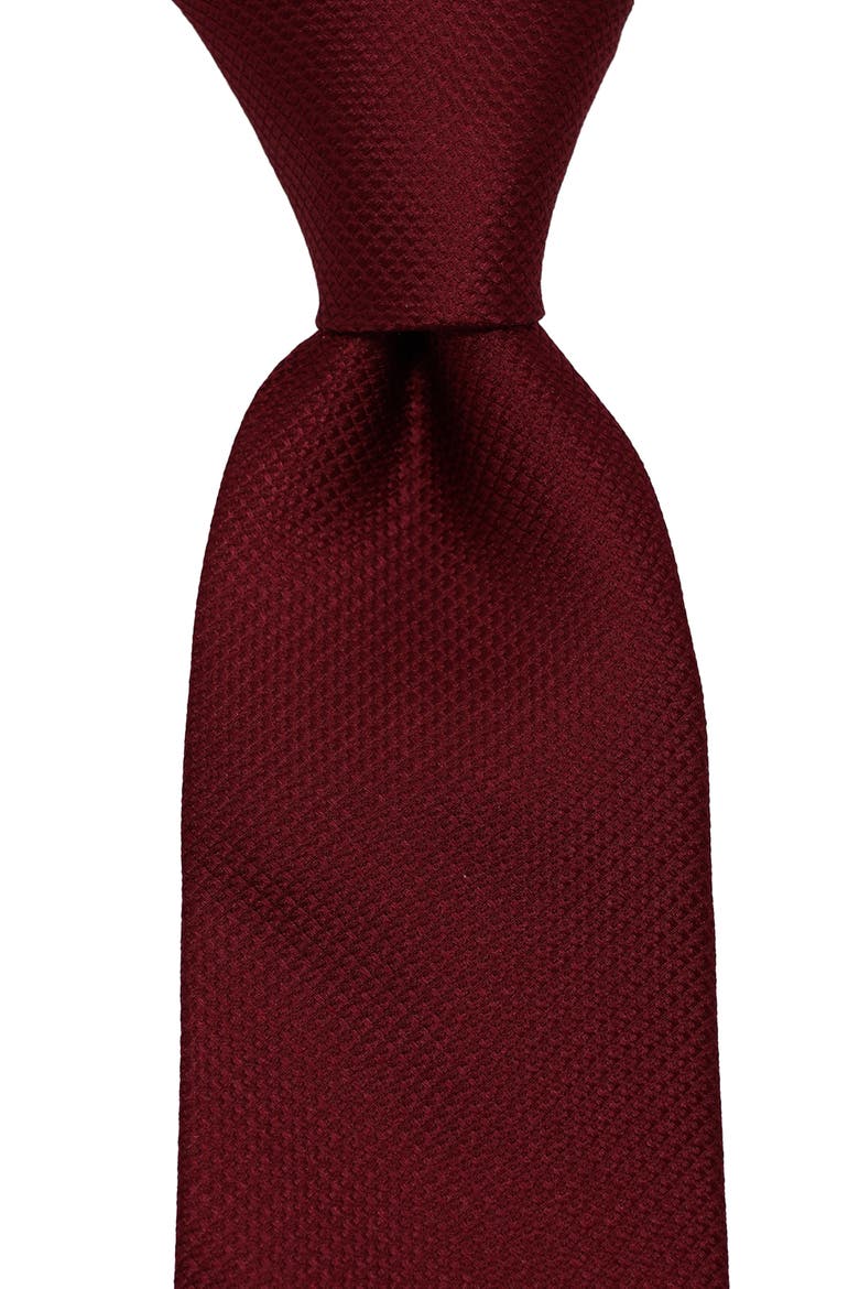 Solid Textured Tie, Alternate, color, BURGUNDY
