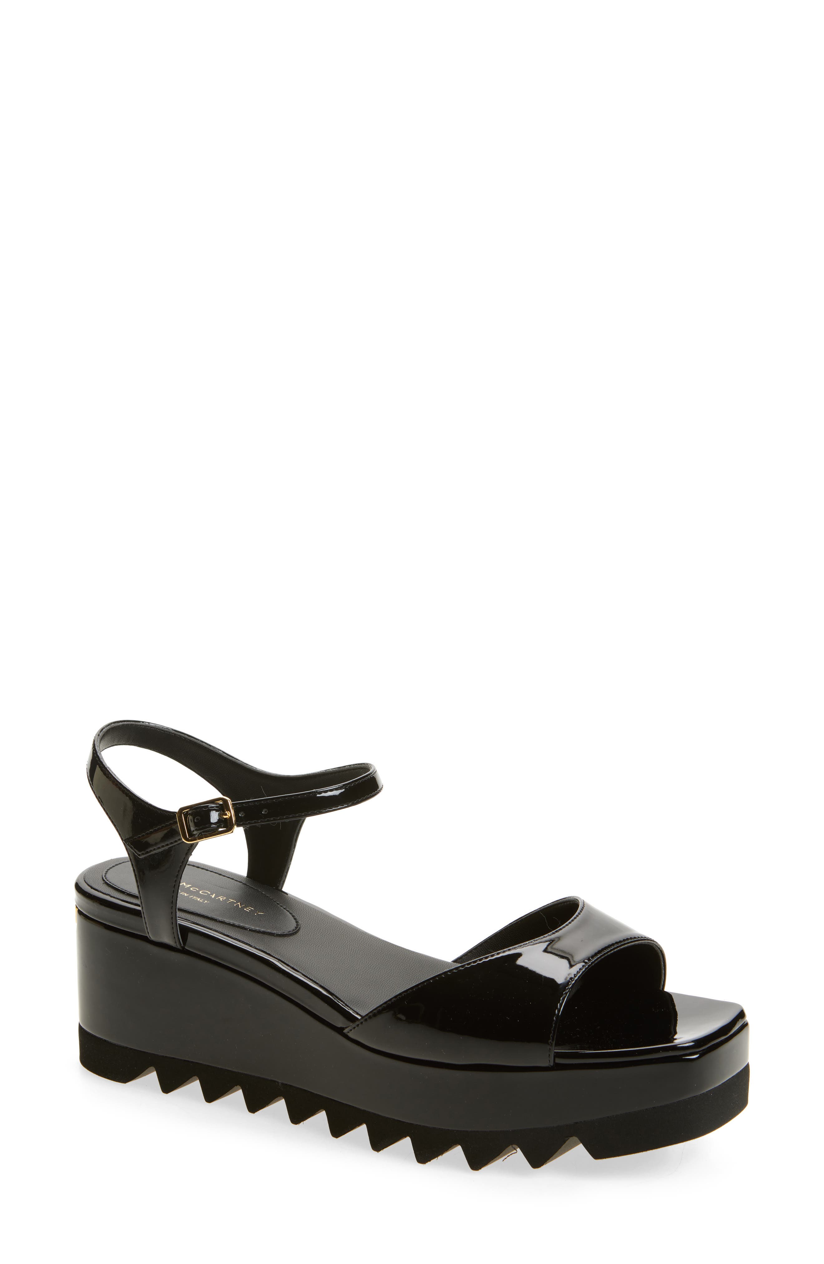 Stella McCartney Elyse Platform Sandal, Main, color, Black