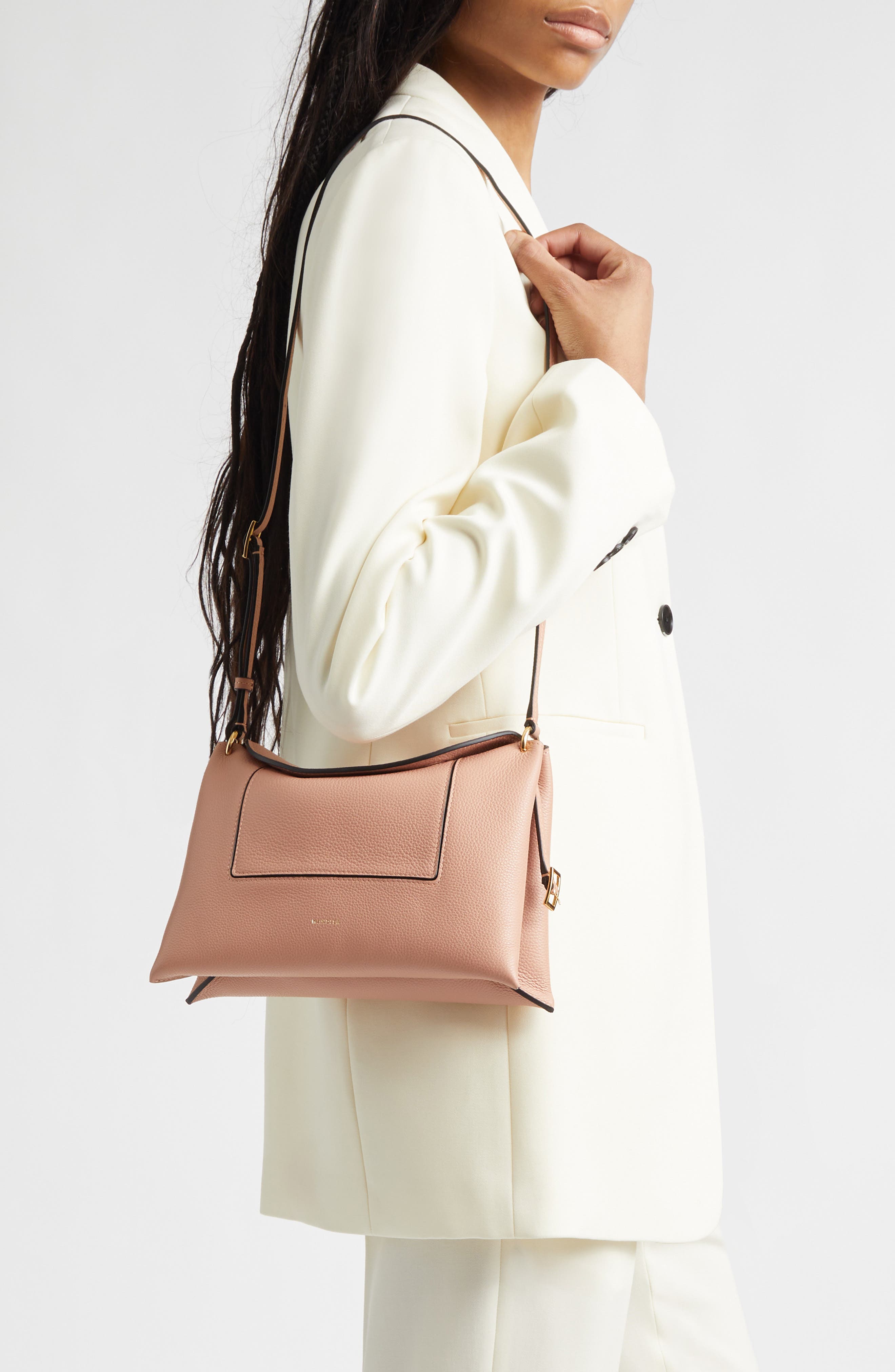 Wandler Penelope Slouch Leather Shoulder Bag, Alternate, color, Apricot Crust 1896