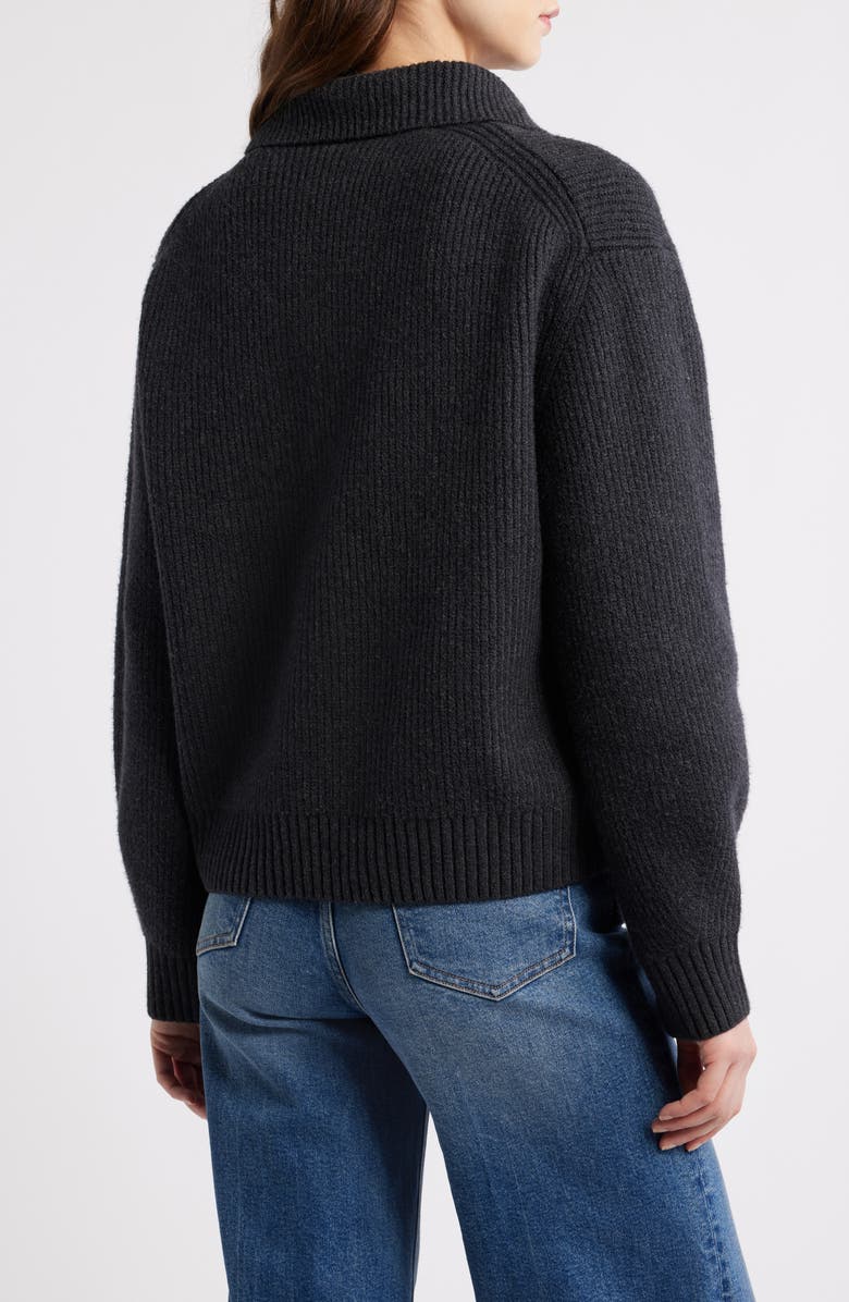 Faherty Jackson Quarter-Zip Organic Cotton Blend Pullover, Alternate, color, Charcoal Heather