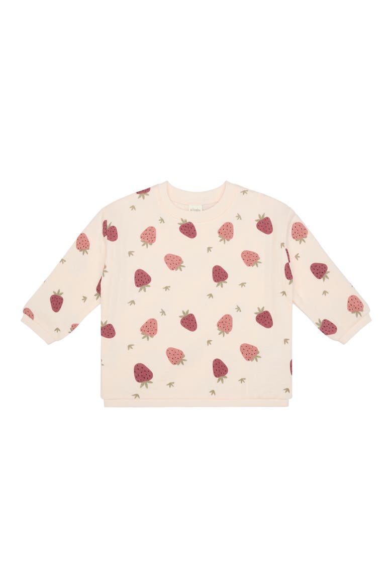 3-Piece Quilted Sweatshirt, Leggings & Headband Set, Alternate, color, STRAWBERRIES