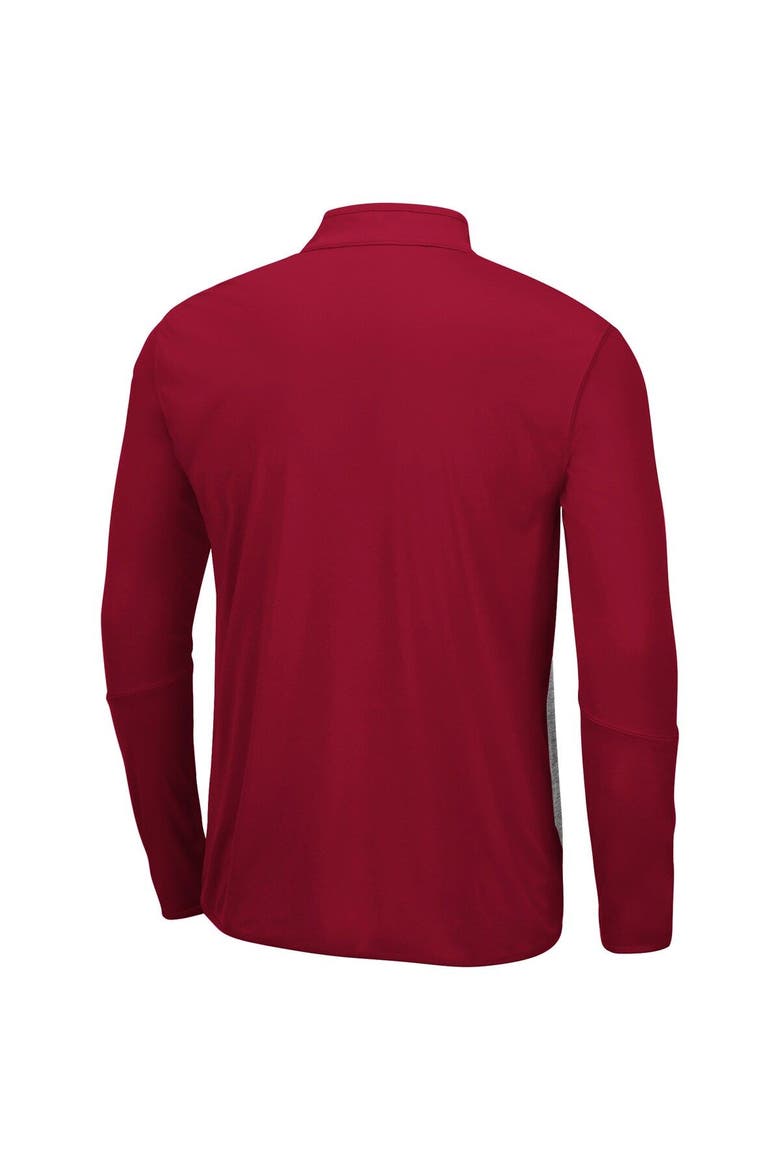 Men's Colosseum Heathered Gray/Cardinal Iowa State Cyclones Prospect Quarter-Zip Jacket, Alternate, color, Heather Gray