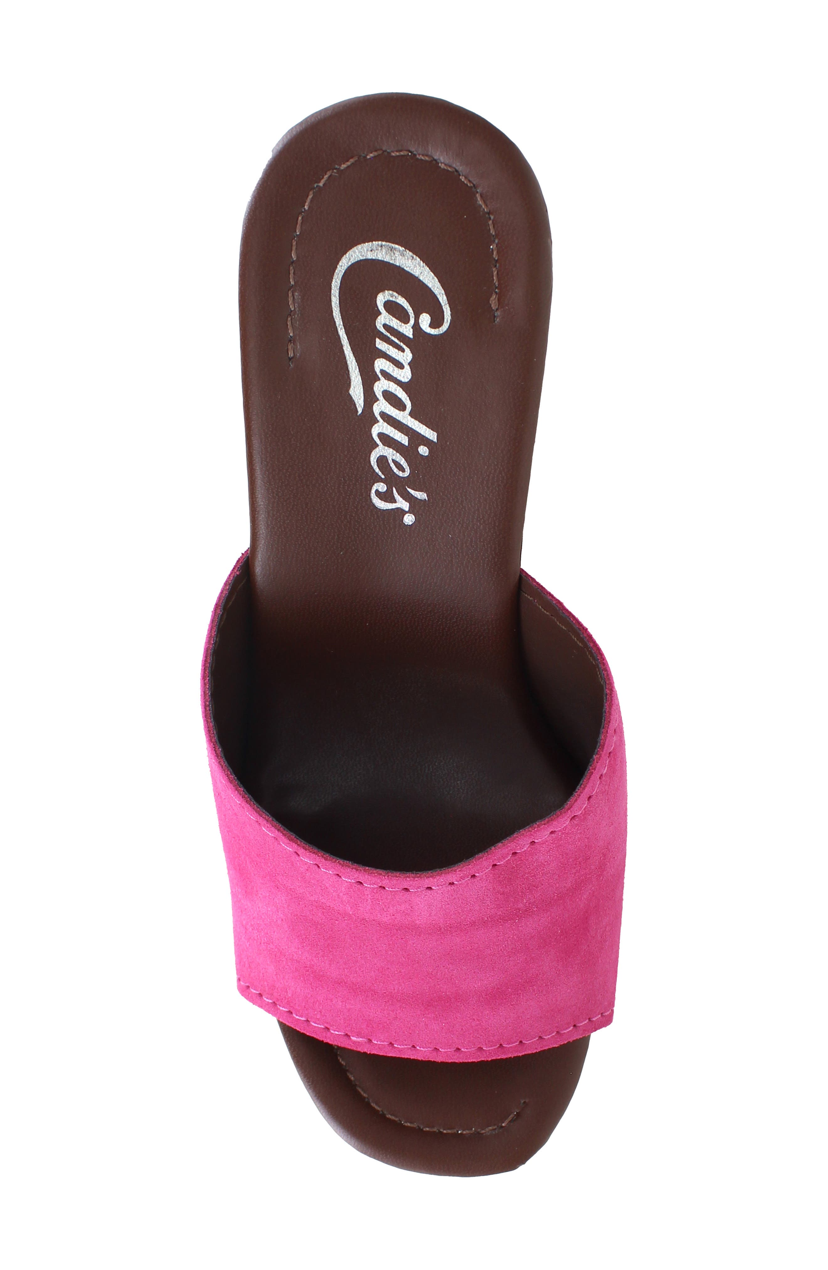 Mia Platform Slide Sandal, Alternate, color, FUCHSIA SUEDE