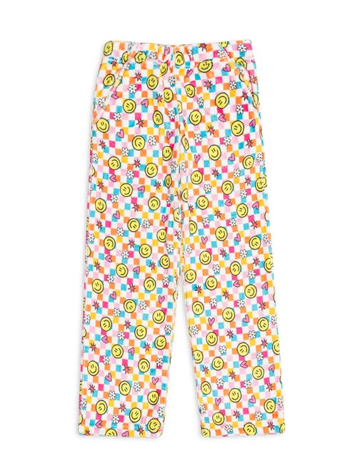 Preppy Goose Plush Retro Smiley Loungewear Pant In Multi