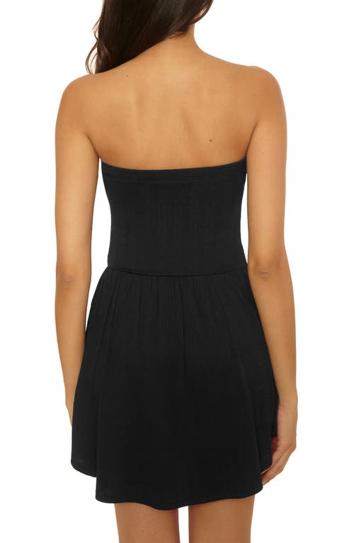 Becca Palma Strapless Cover-up Minidress In Black