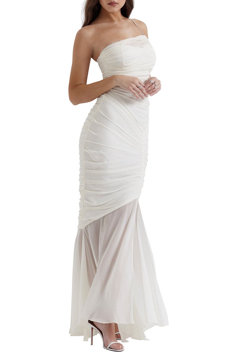 Pearla Ruched Georgette Cocktail Dress