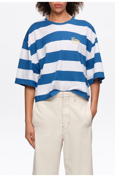 Striped Boxy Cotton T-Shirt