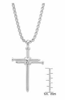 Men's Stainless Steel Nail Cross Pendant Necklace