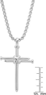 STEELTIME Men's Stainless Steel Nail Cross Pendant Necklace