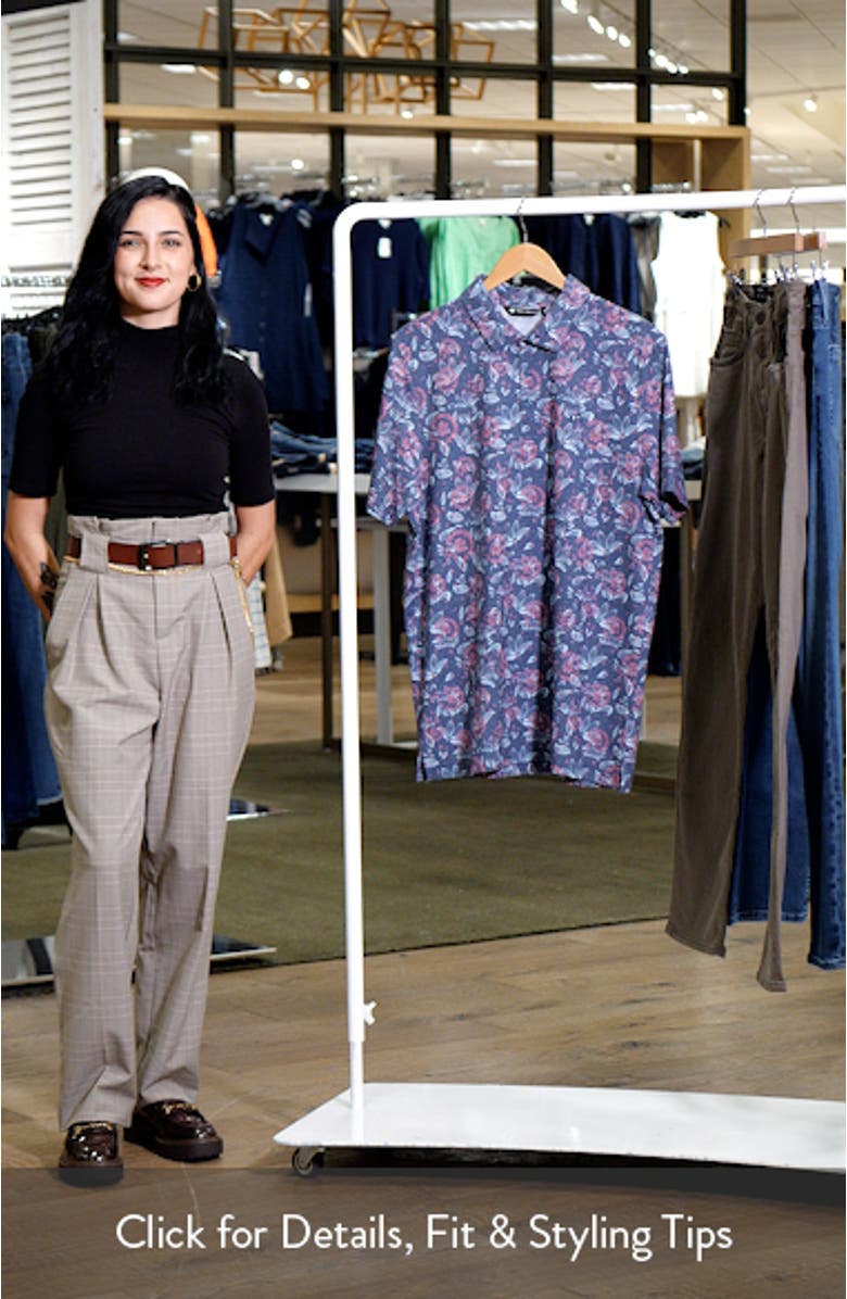 Featherweight Flourish Floral Print Piqué Polo, sales video thumbnail