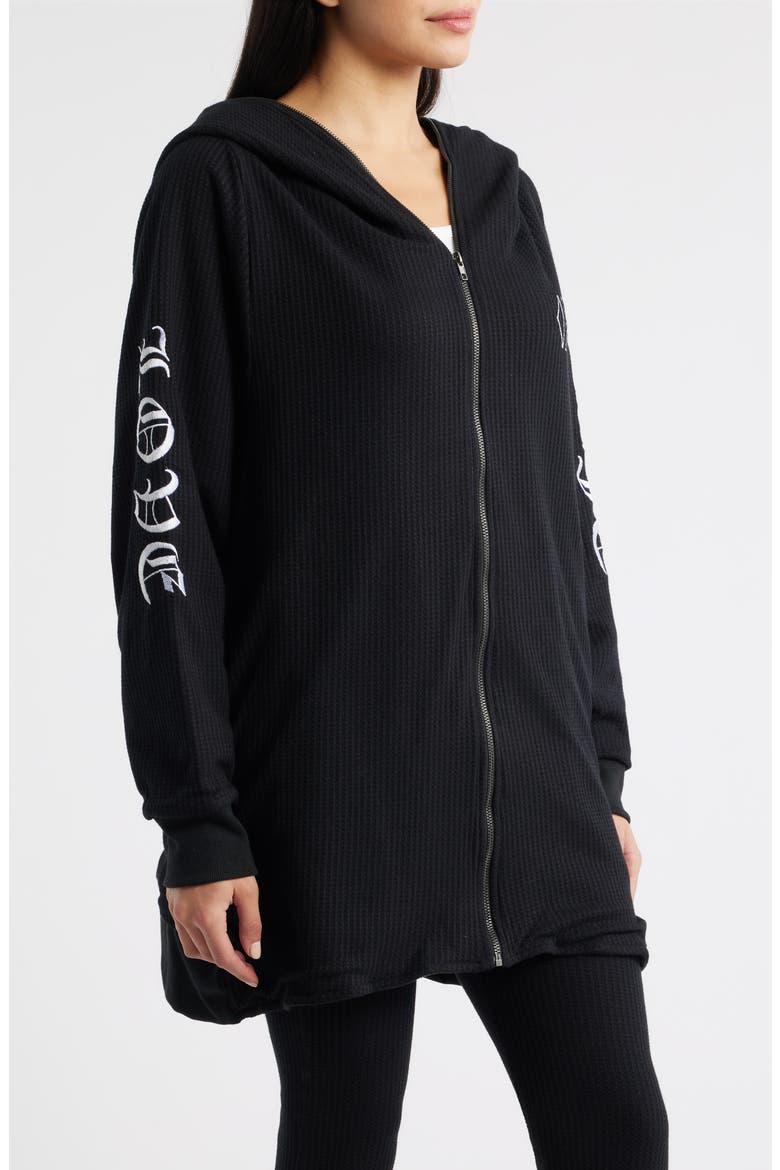Lundy Waffle Knit Jacket, Alternate, color, BLACK