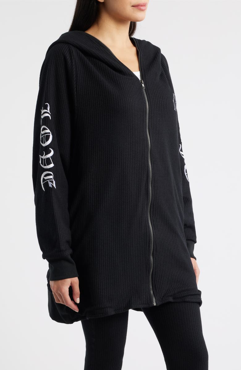 NIKKI LUND Lundy Waffle Knit Jacket, Alternate, color, Black