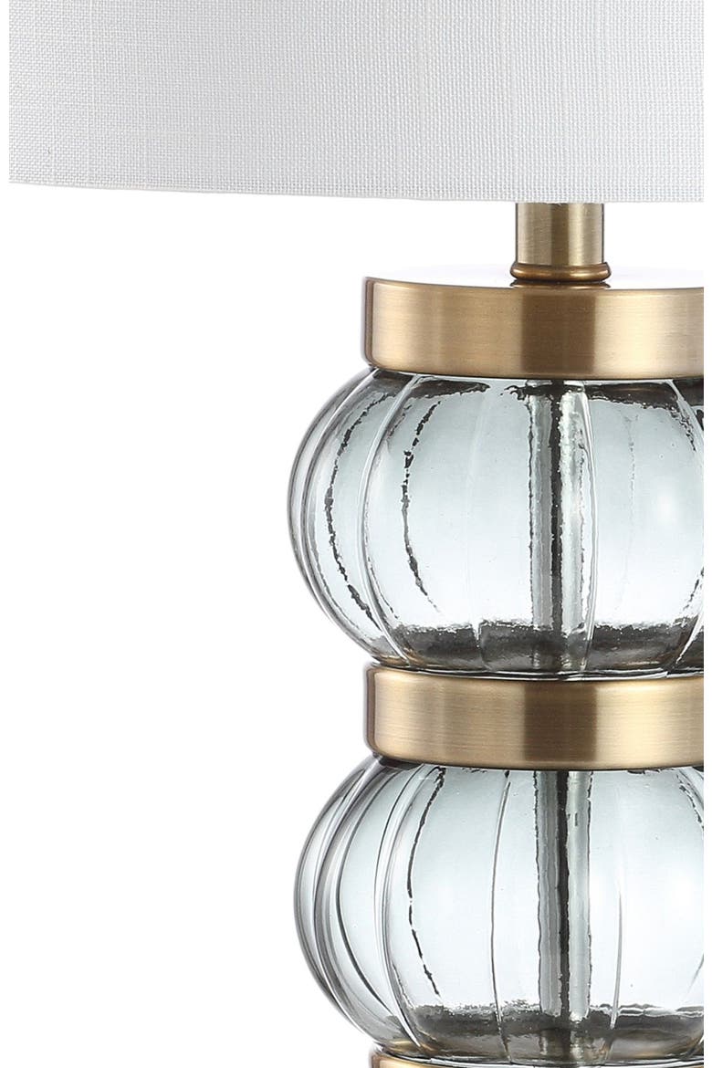 Linna 27.5" Glass/Metal Table Lamp, Smoked Gray/Brass Gold, Alternate, color, Smoked Gray/Brass Gold