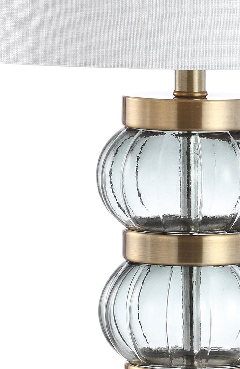 JONATHAN Y Linna 27.5" Glass/Metal Table Lamp, Smoked Gray/Brass Gold, Alternate, color, 