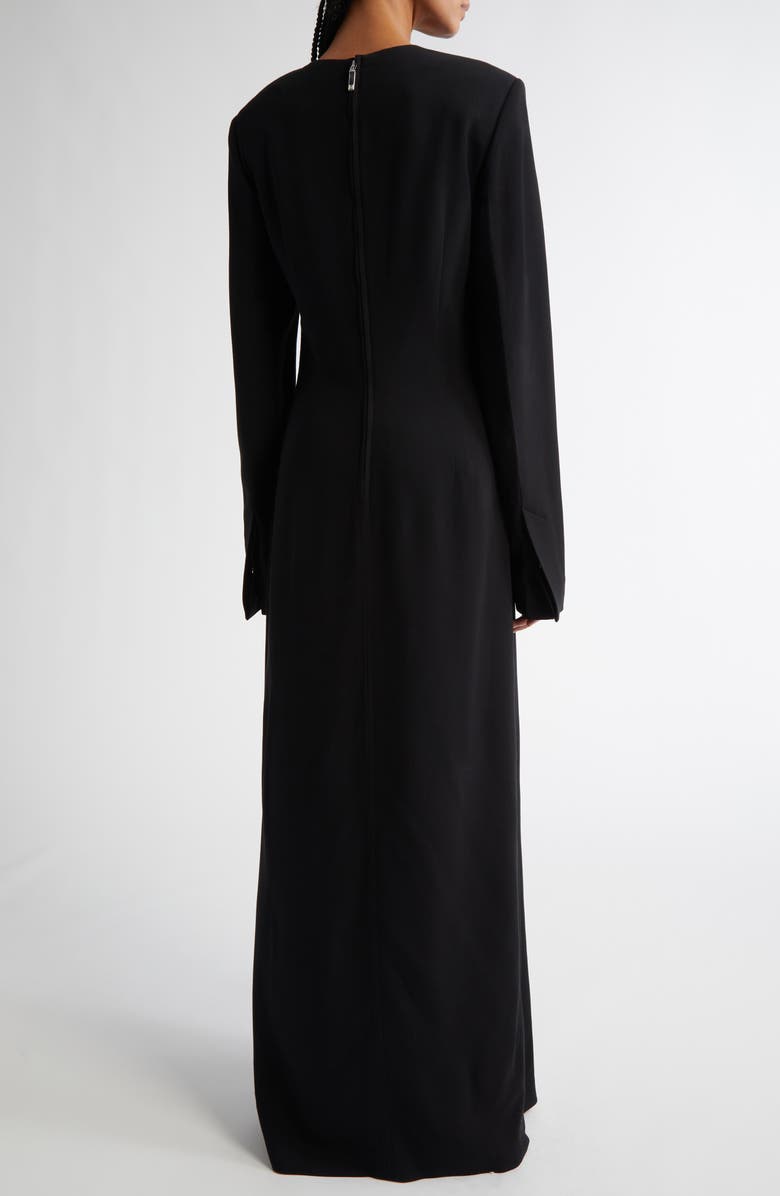 TOTEME Pocket Long Sleeve Evening Dress, Alternate, color, Black