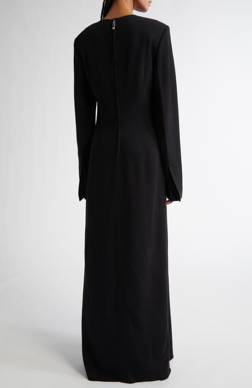 Totême Long Crepe Pocket Dress In Black
