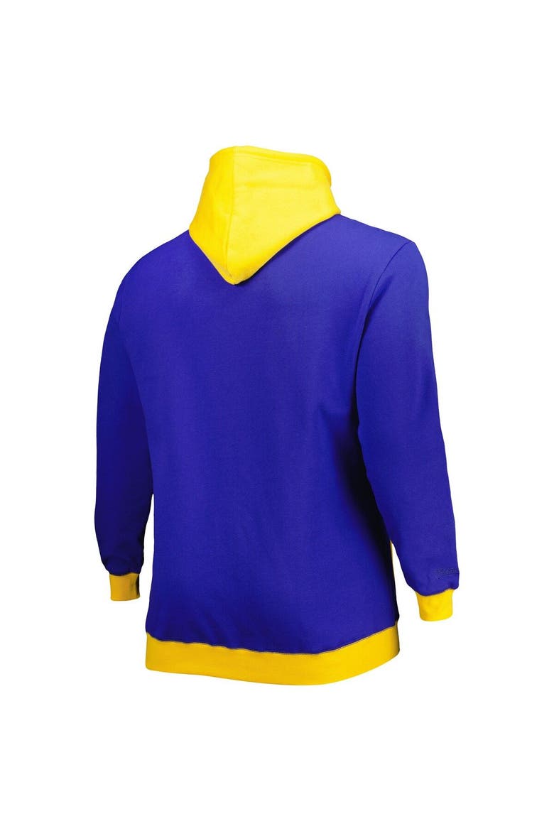 Men's Mitchell & Ness Royal/Gold Los Angeles Rams Big & Tall Big Face Pullover Hoodie, Alternate, color, Royal