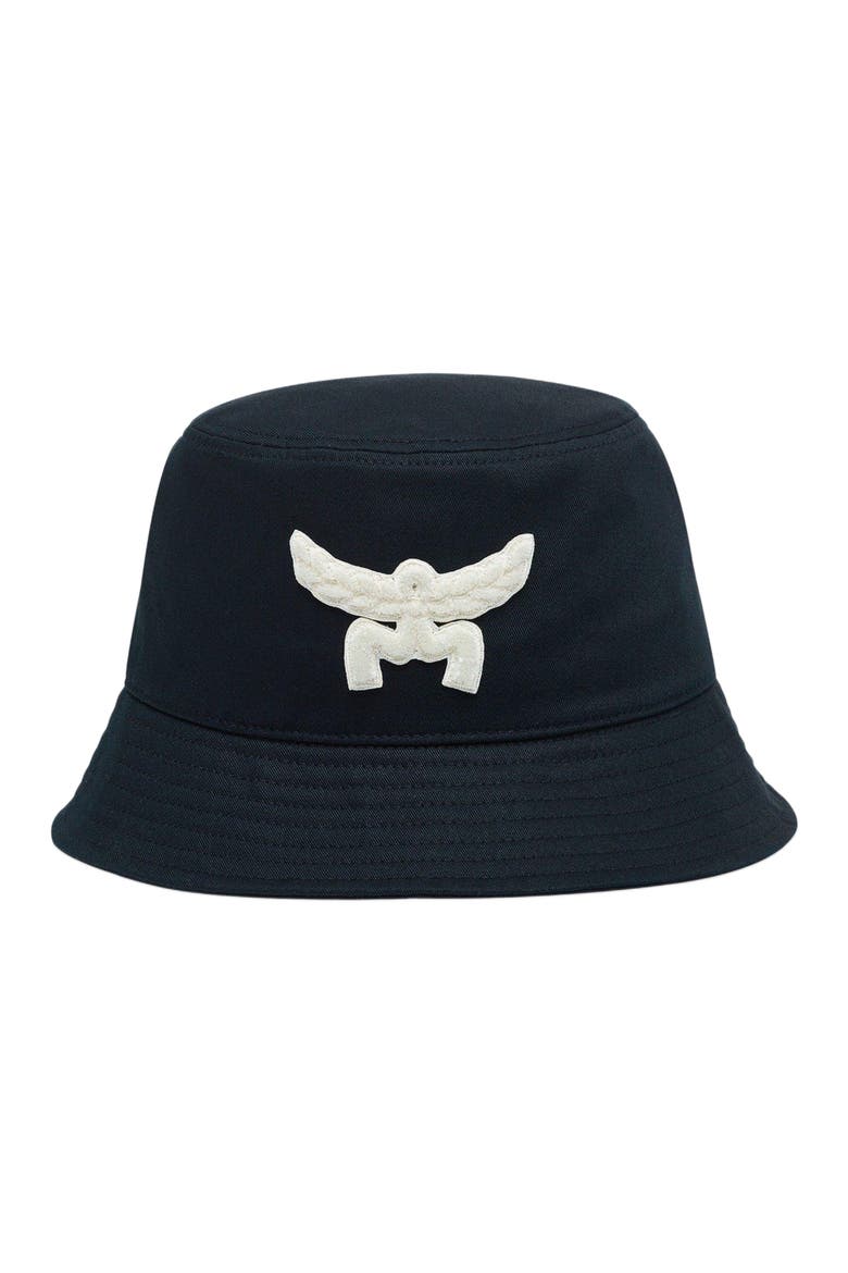 Essential Logo Bucket Hat in Cotton Twill, Main, color, DARKNAVY