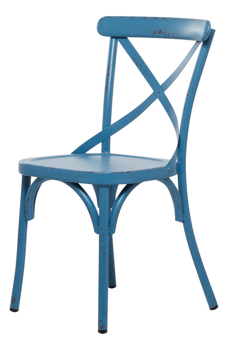 SONOMA SAGE HOME Blue Metal Farmhouse Outdoor Dining Chair - Set of 2, Main, color, 