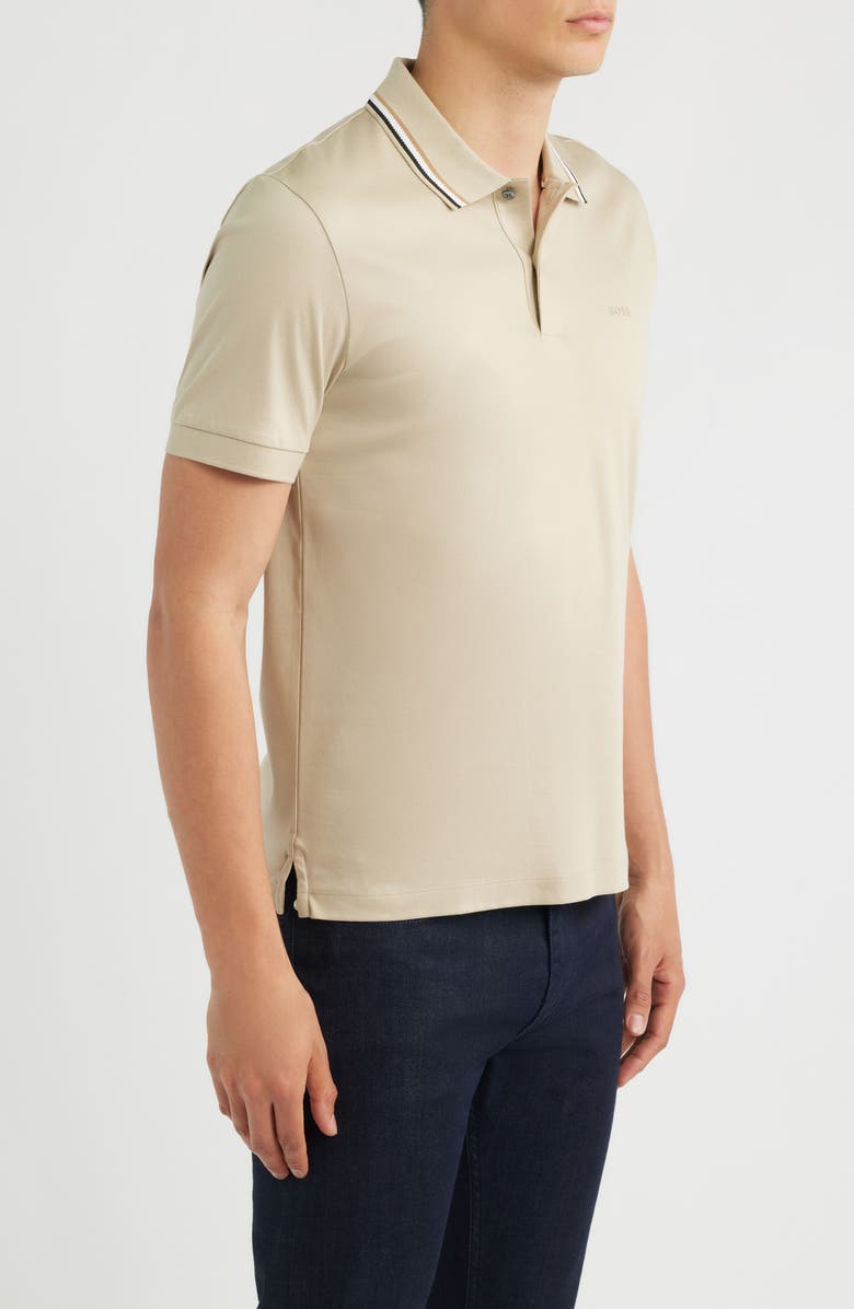 BOSS Penrose Tipped Polo, Alternate, color, Open Beige