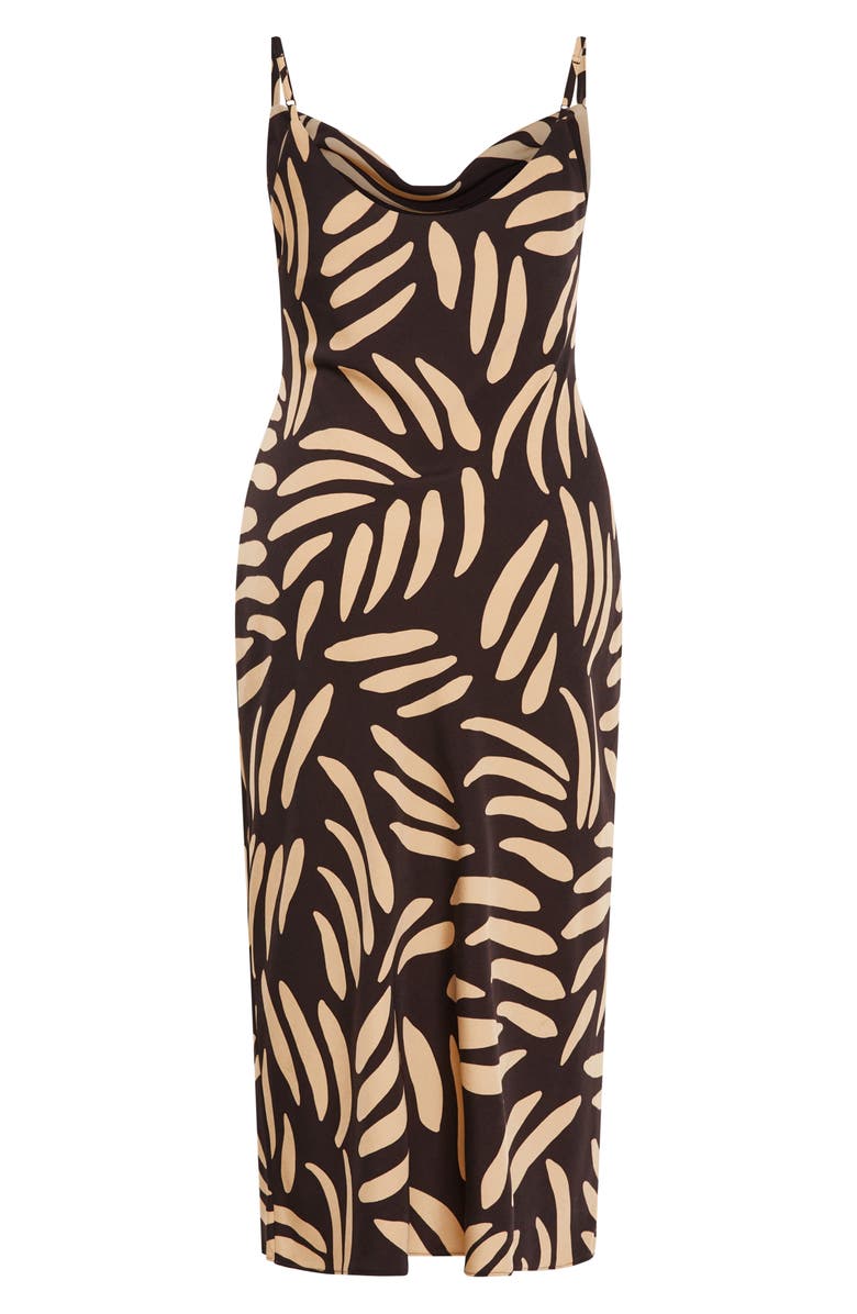 City Chic Bayley Cowl Neck Slipdress, Alternate, color, Taupe/ Black