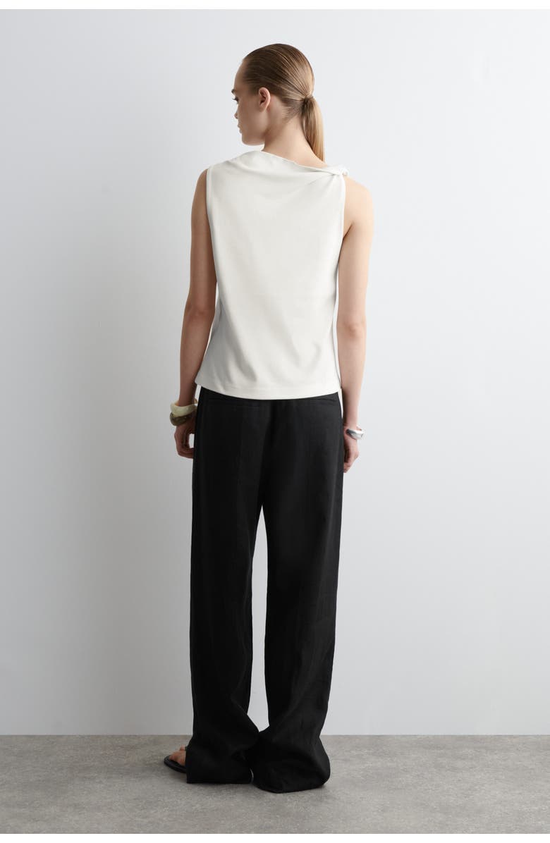 COS Twist-Detail Cotton Top, Alternate, color, White