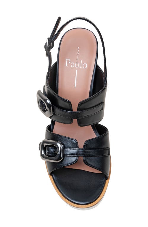 Shop Linea Paolo Elvie Slingback Wedge Sandal In Black