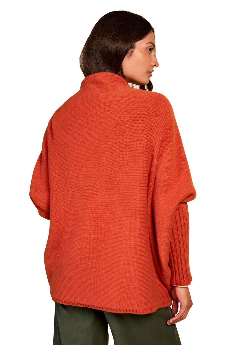 Long Sleeve Cocoon Cardigan, Alternate, color, Burnt Orange