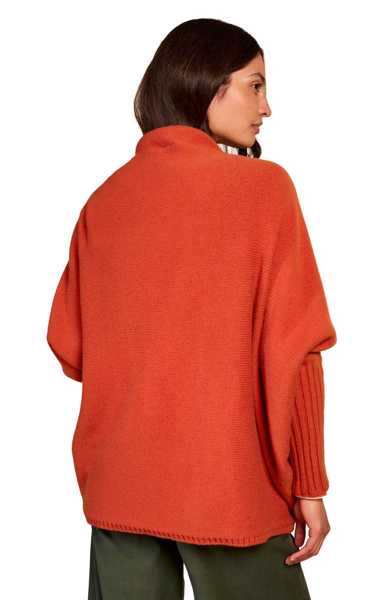 Celtic & Co. Long Sleeve Cocoon Cardigan, Alternate, color, Burnt Orange