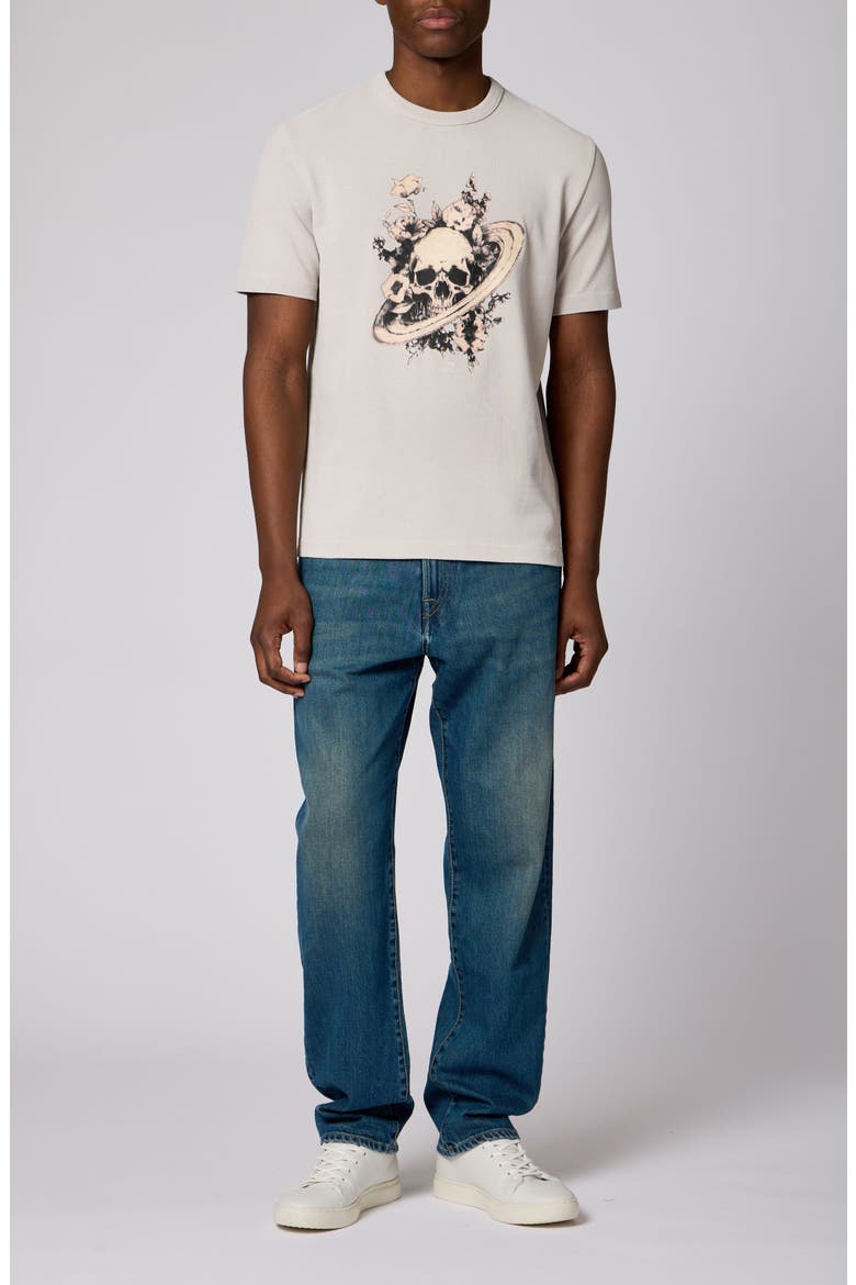 Skull Floral Graphic T-Shirt, Alternate, color, GREY