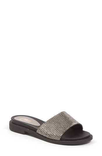 Lady Couture Rhinestone Slide Sandal In Black