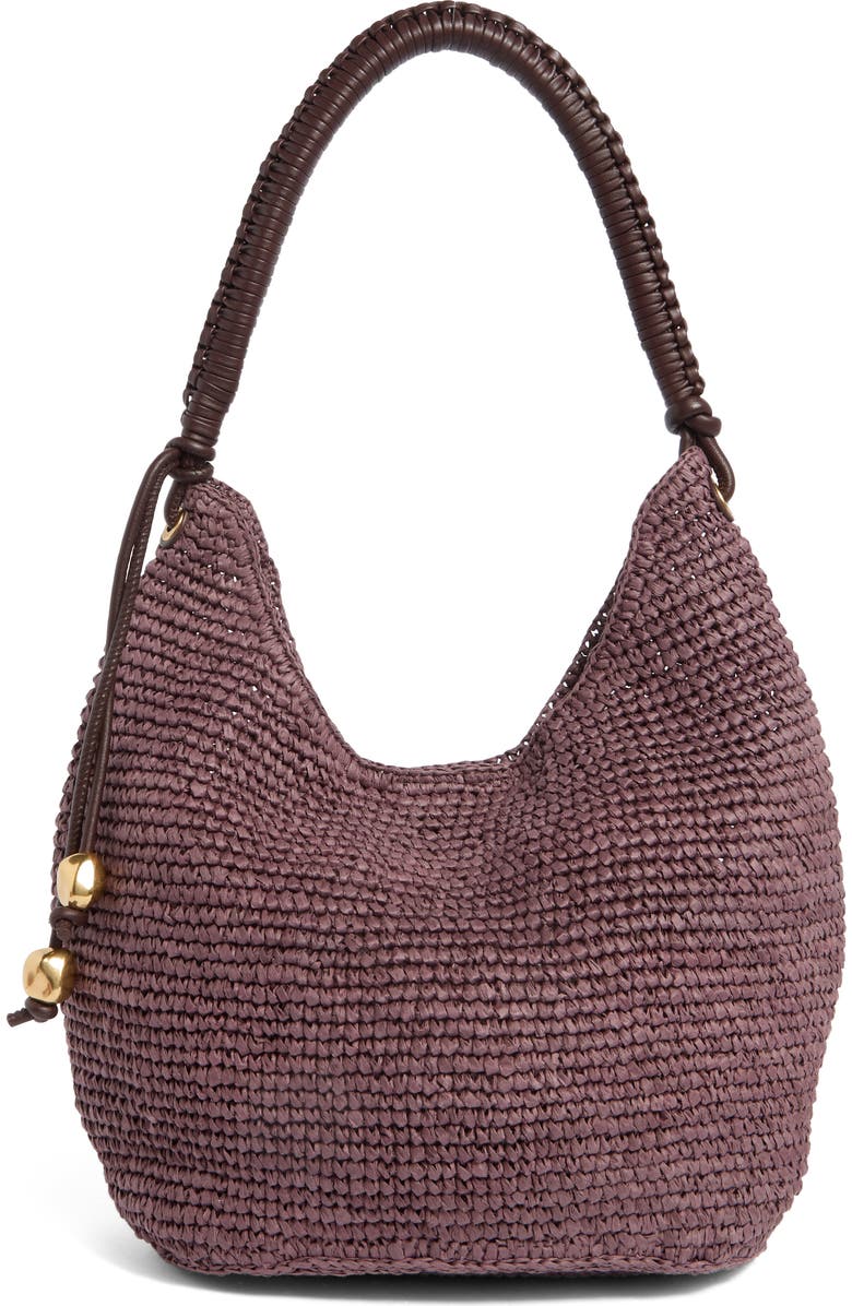 Madewell The Camren Straw Bag, Main, color, Chocolate Raisin