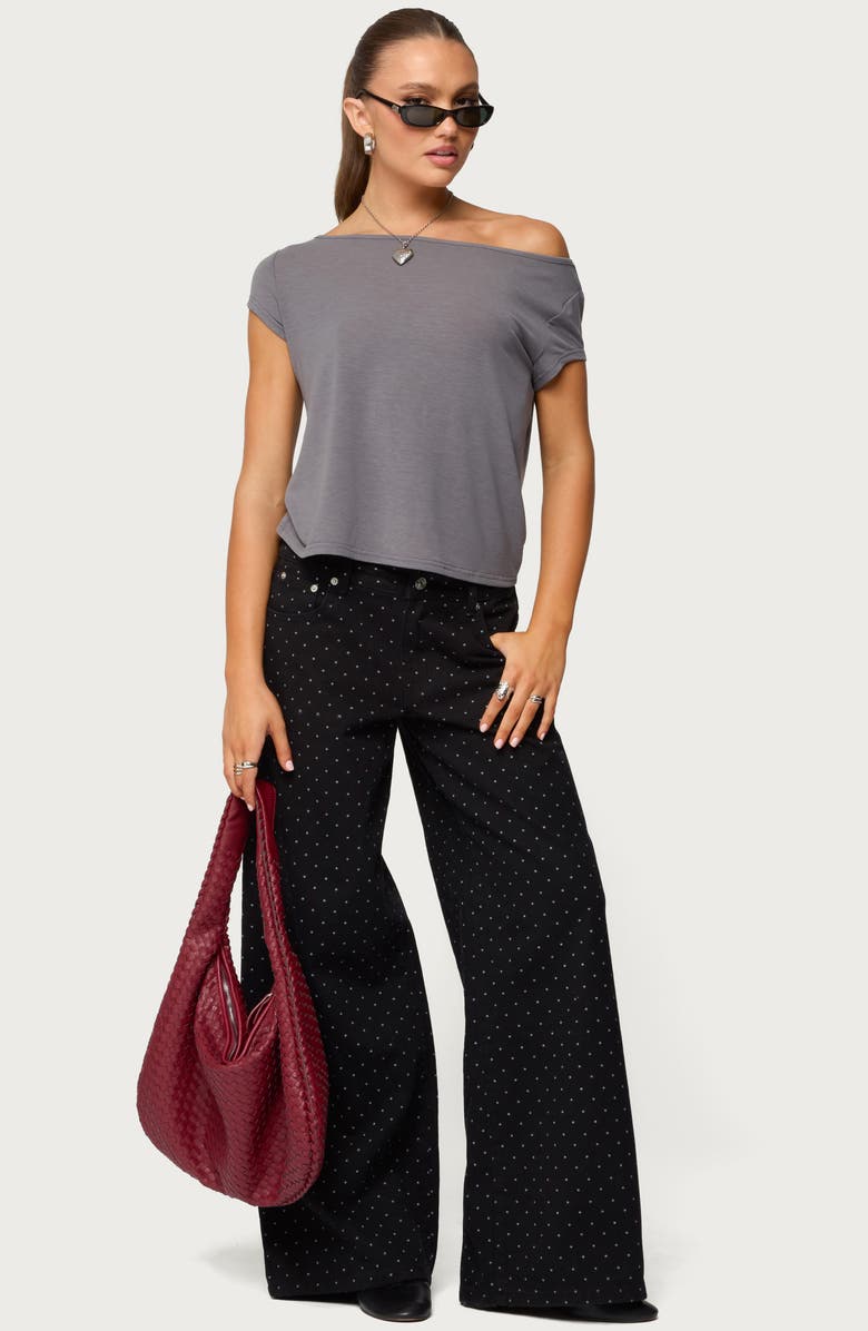 EDIKTED Anabella Off the Shoulder T-Shirt, Alternate, color, 