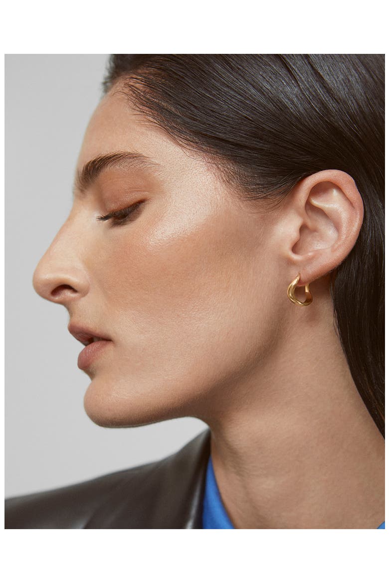 Small Swirl Hoop Earrings, Alternate, color, 18CT GOLD VERMEIL