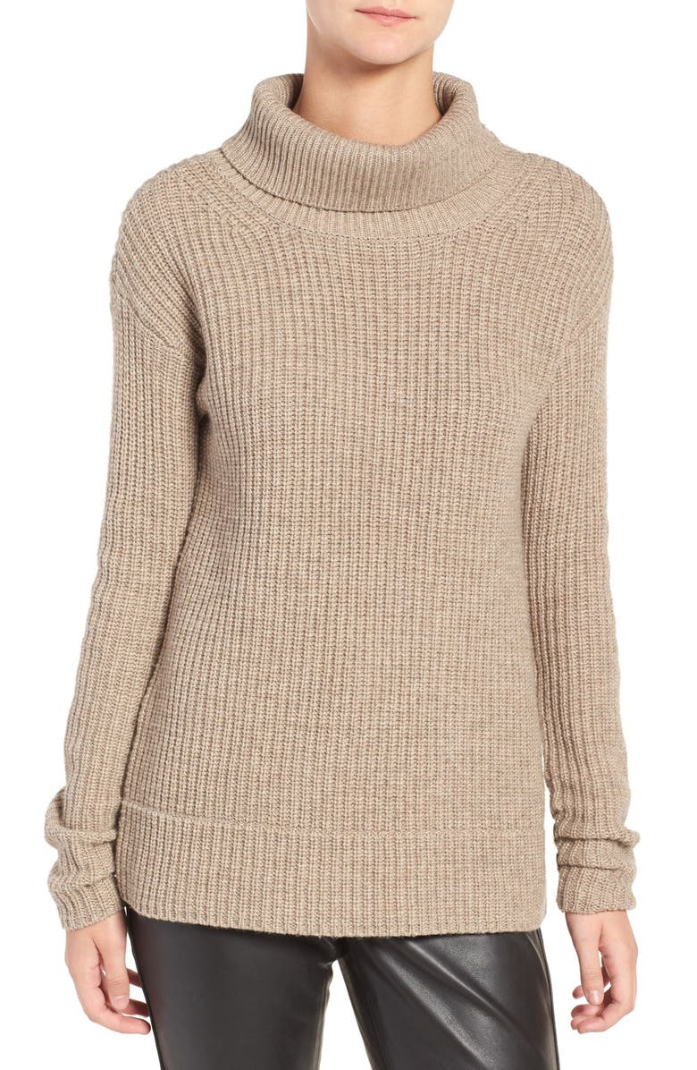 Chelsea28 Olivia Palermo + Chelsea28 Open Back Wool & Cashmere Turtleneck Sweater, Alternate, color,