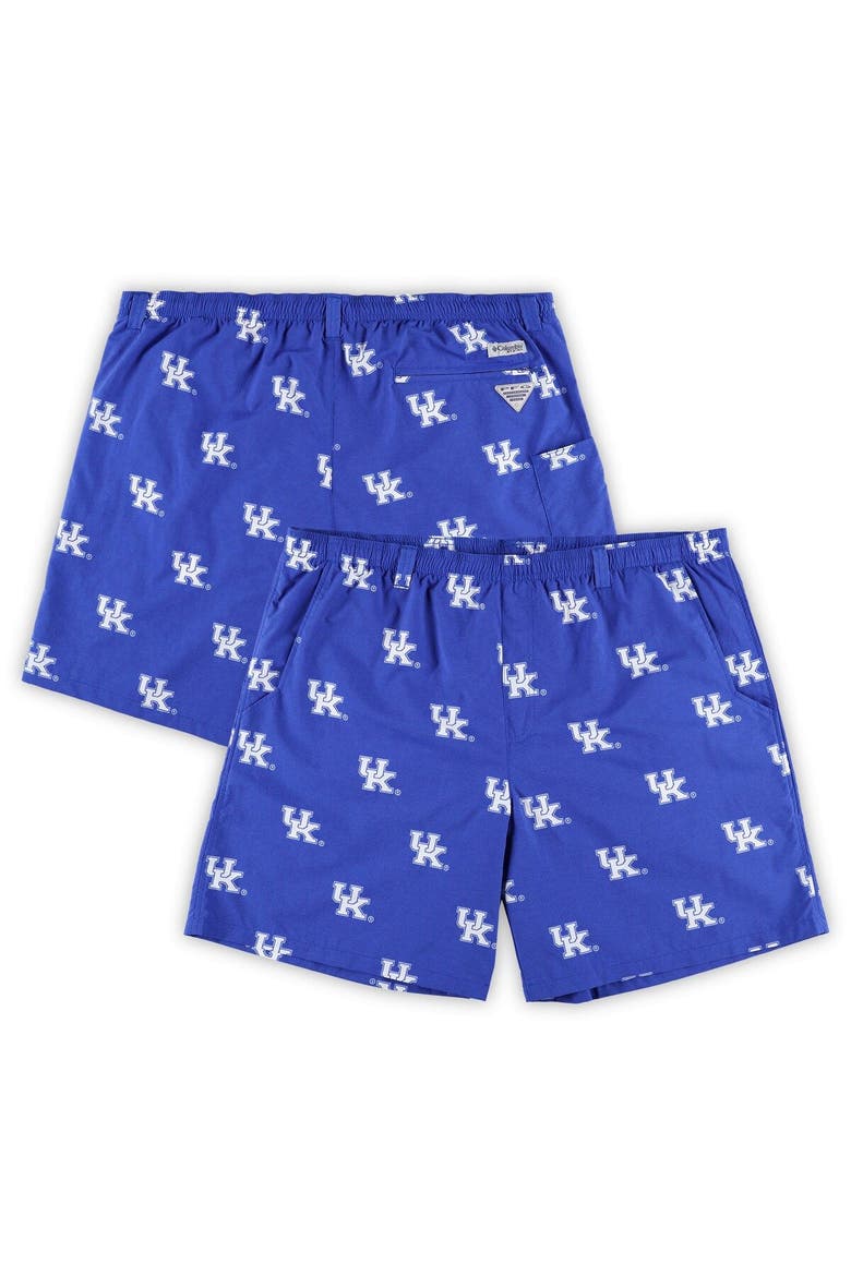Men's Columbia Royal Kentucky Wildcats Big & Tall Backcast II Allover Print Logo Omni-Shade Shorts, Alternate, color, Royal