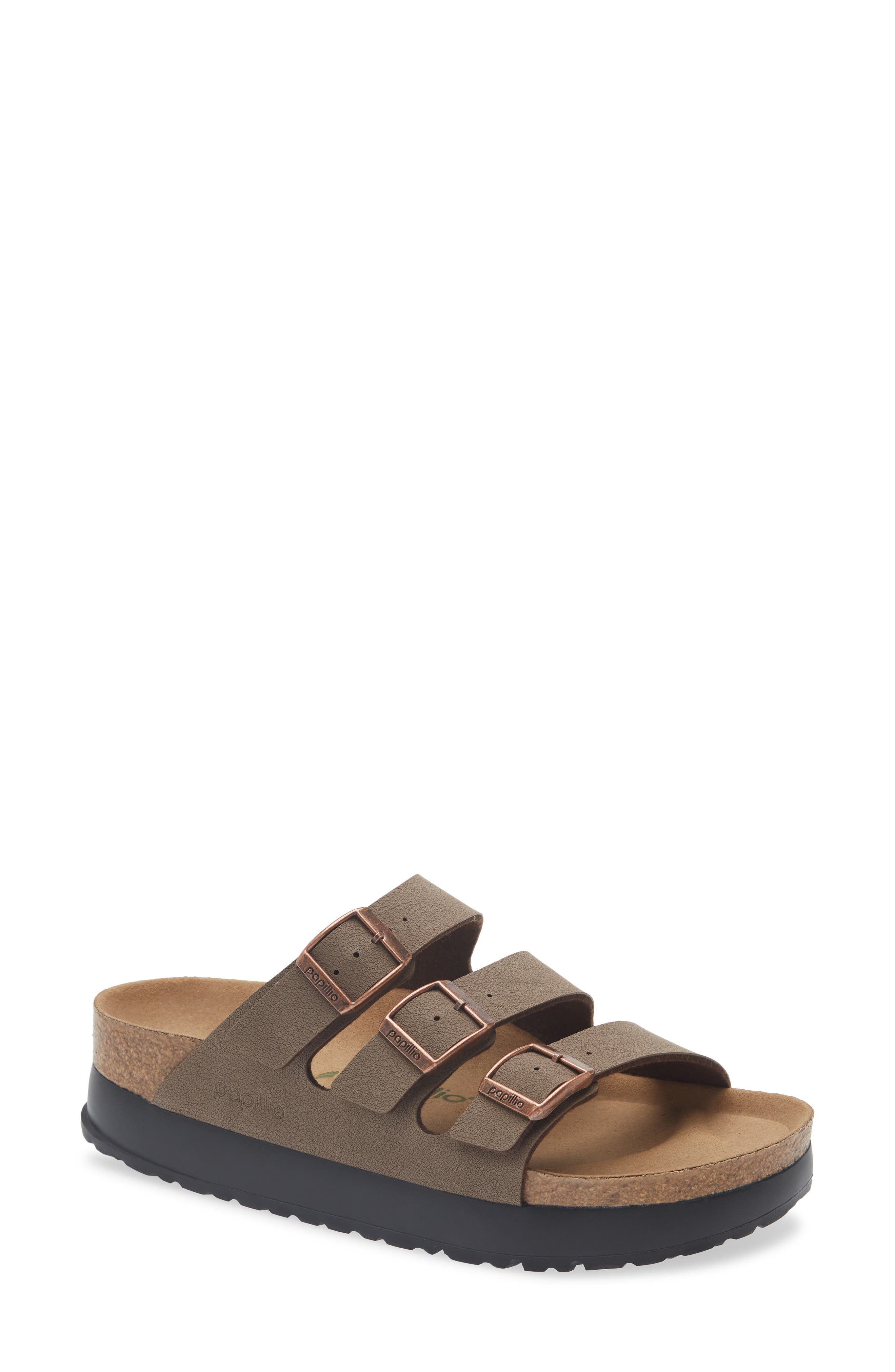 Birkenstock Florida Platform Flex Sandal, Main, color, Brown