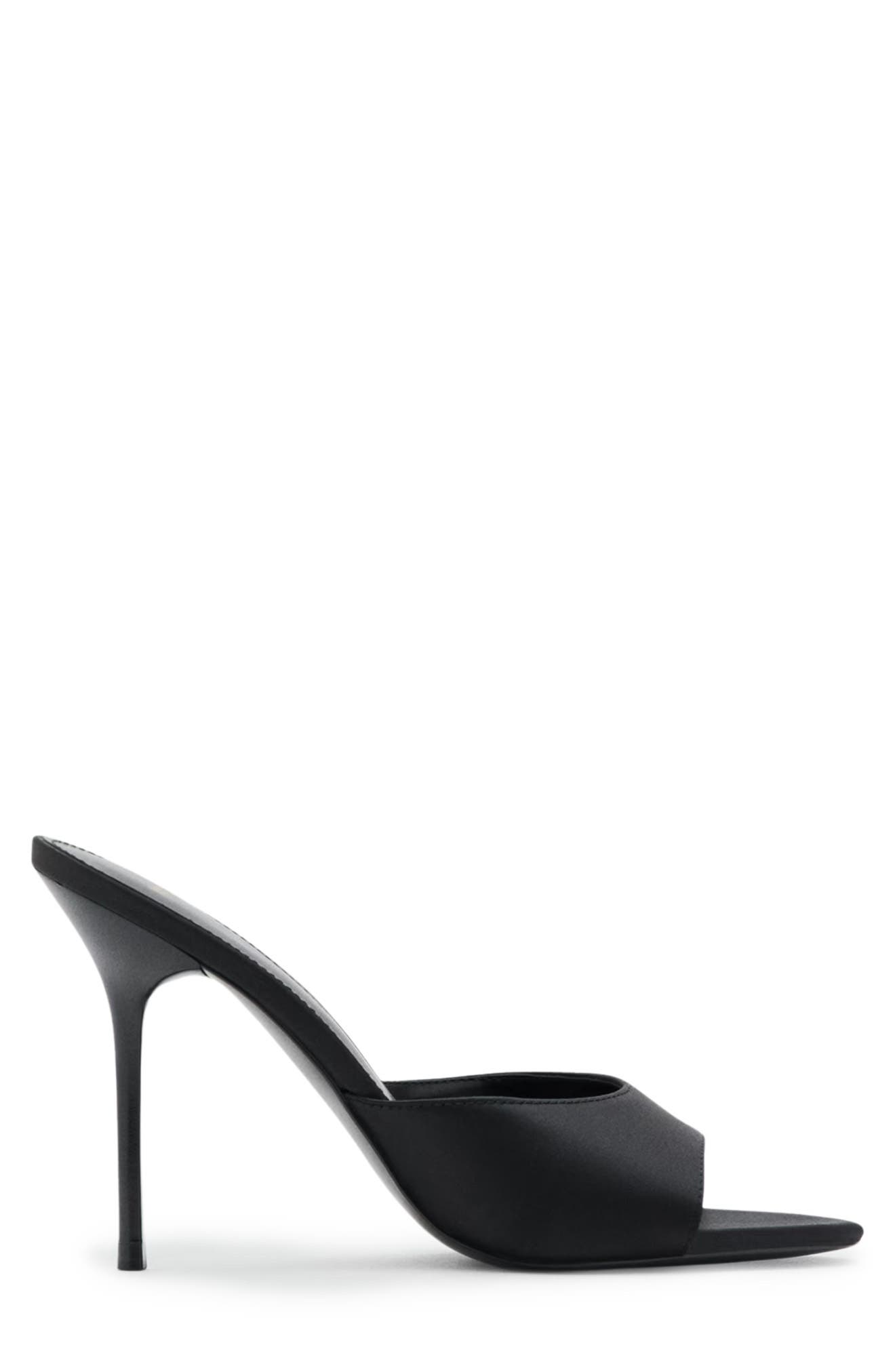 MANGO Satin Sandal, Alternate, color, Black
