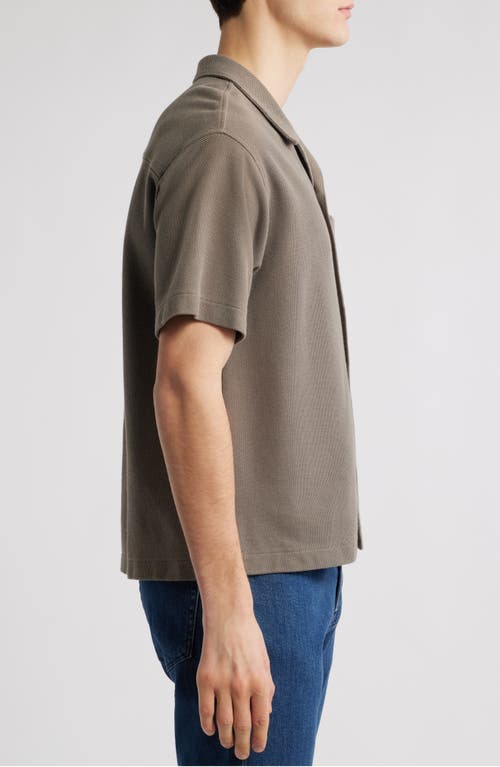 Frame Relaxed Jacquard Camp Shirt In Dark Sage