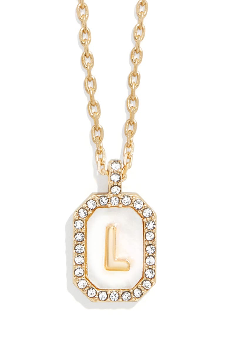 Initial Pendant Necklace, Main, color, WHITE L