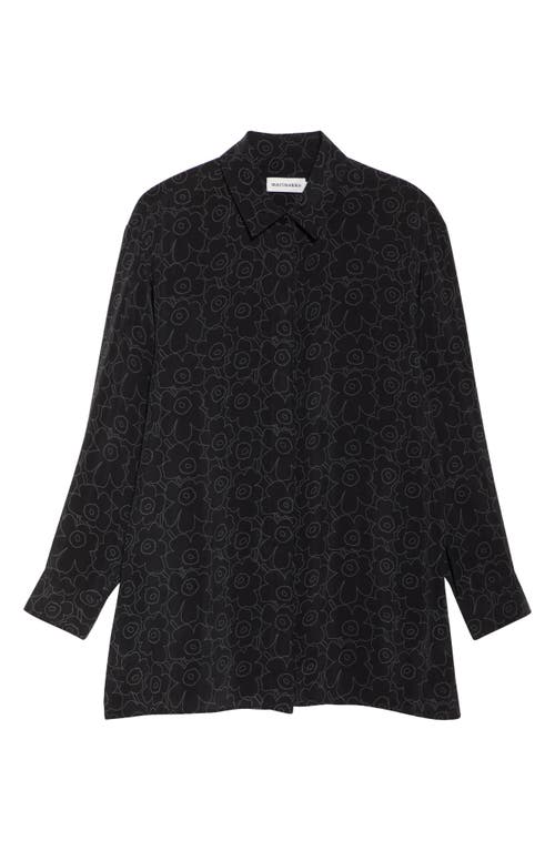 Marimekko Runsas Piirto Unikko Cupro Button-up Shirt In Gray