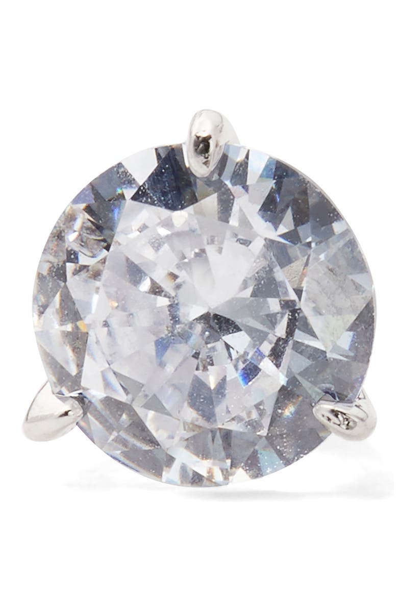 trio prong studs, Main, color, CLEAR/ SILVER