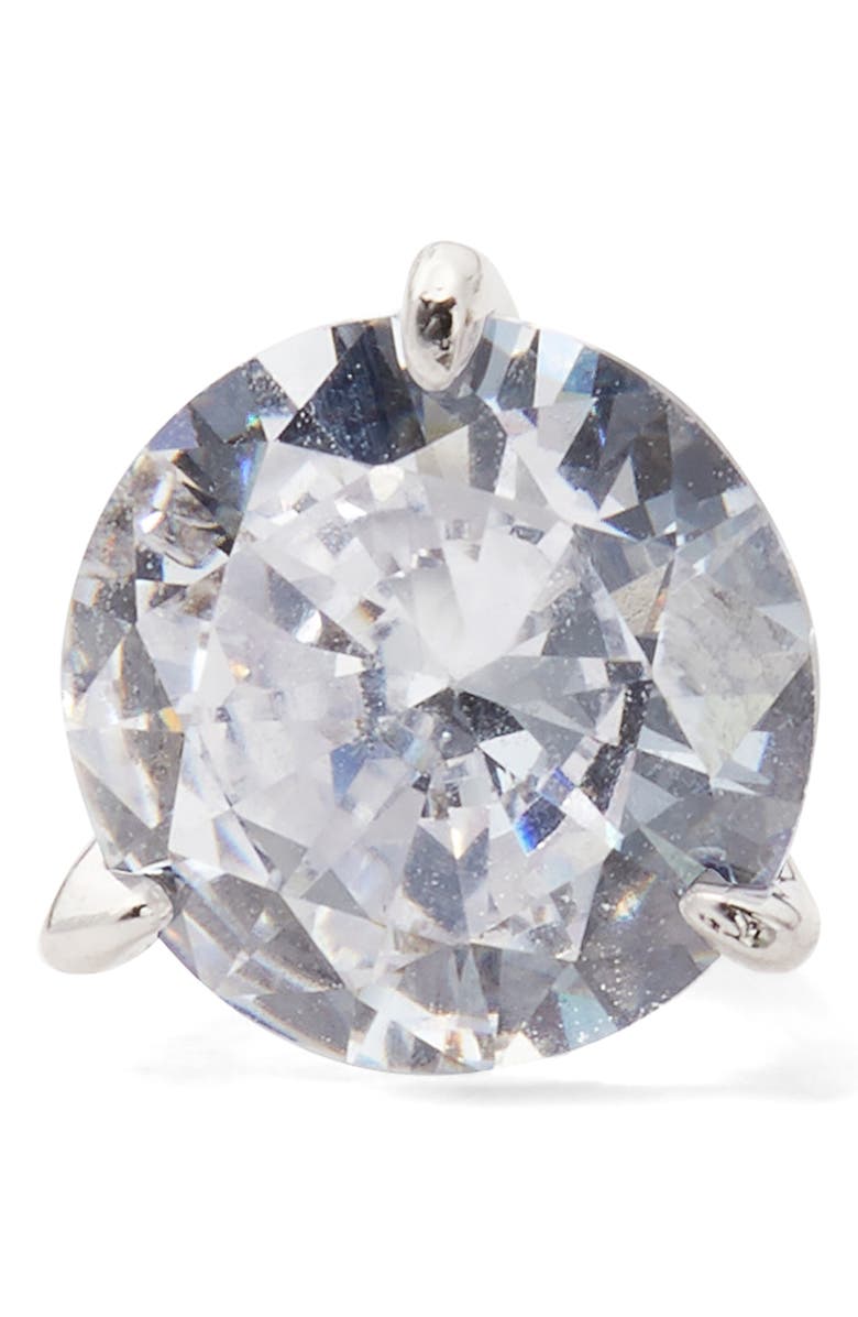 Kate Spade New York trio prong studs, Main, color, Clear/ Silver